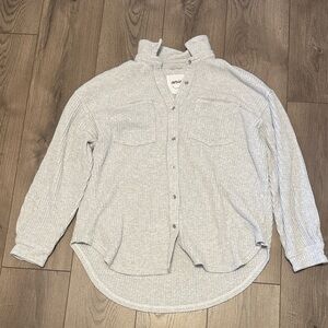 Aerie Gray Button-Up Cardigan